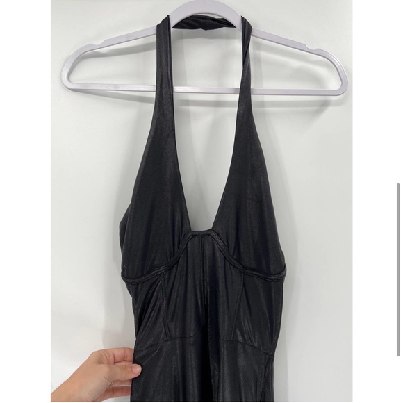 Naked Wardrobe Black Vegan Leather Crossover keyhole Dress XS - Picture 4 of 7